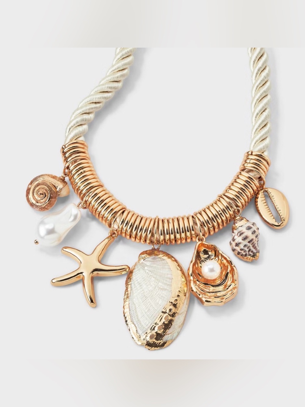 Gold Seashell Charm Necklace - Summer Vibes